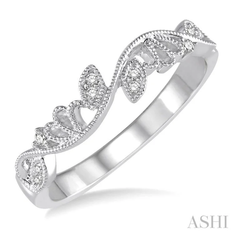 1/20 Ctw Round Diamond Wedding Band in 14K White Gold