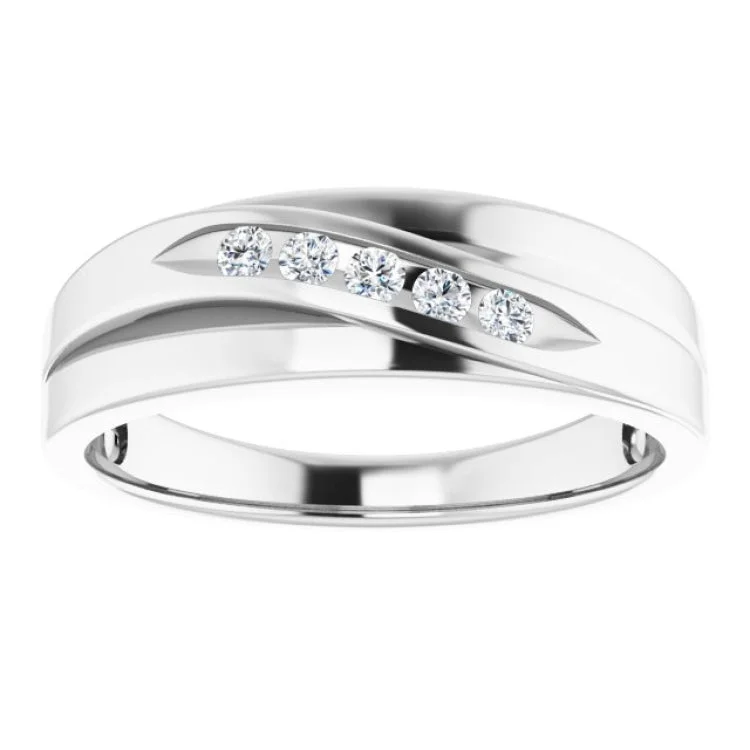 Platinum 2 mm Round 1/6 CTW Natural Diamond Wedding Band