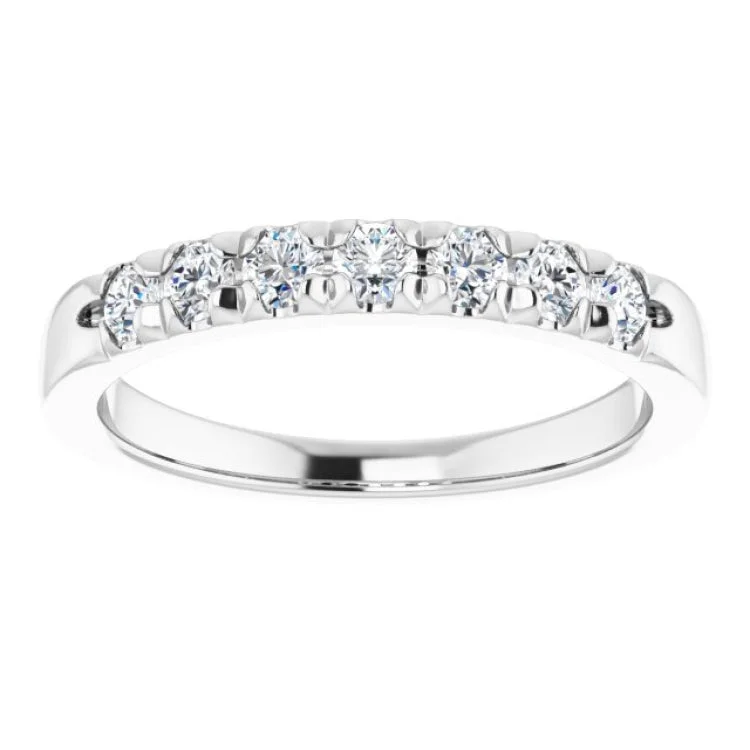 14K White 3/8 CTW Natural Diamond Anniversary Band