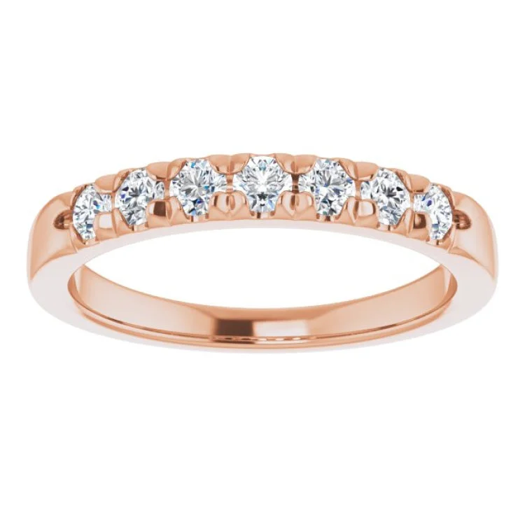 14K Rose 3/8 CTW Natural Diamond Anniversary Band