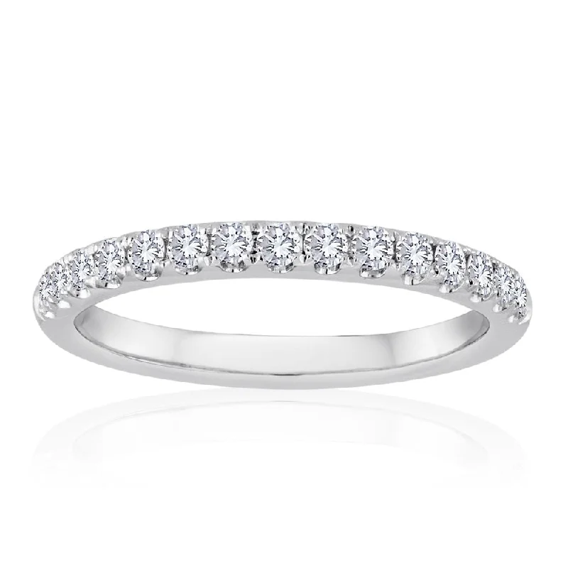 Platinum Pave Diamond Wedding Band