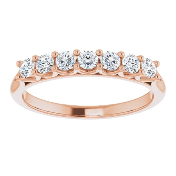 14K Rose 3/8 CTW Natural Diamond Anniversary Band