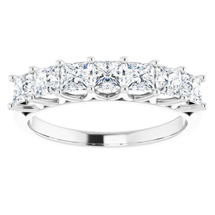 14K White 1 1/8 CTW Natural Diamond Anniversary Band