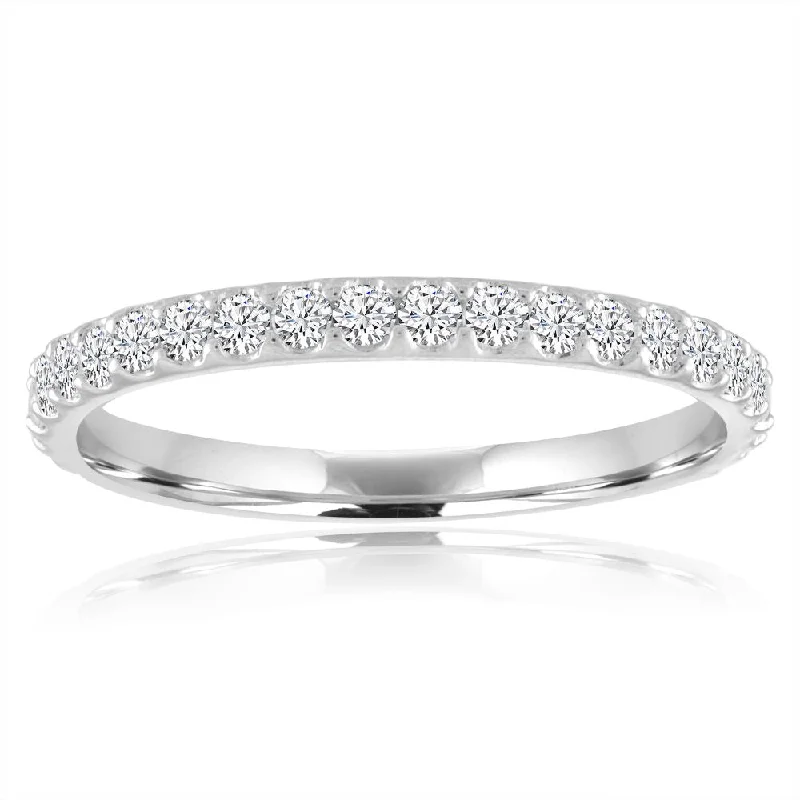 Platinum Pave Diamond Wedding Band