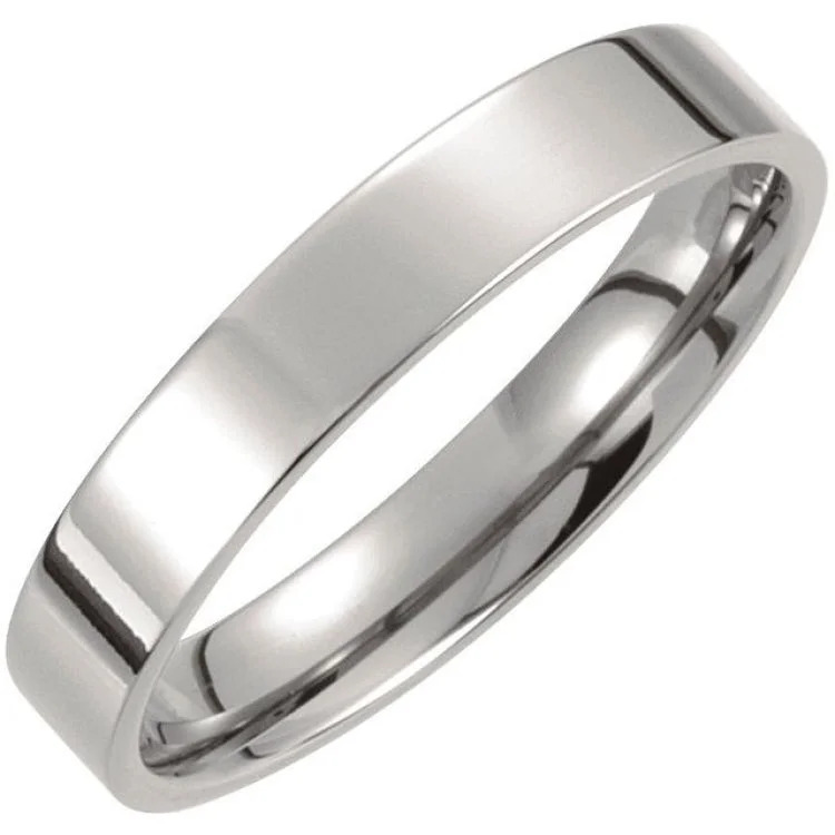 Titanium 4 mm Flat Polished Band Size 10.5