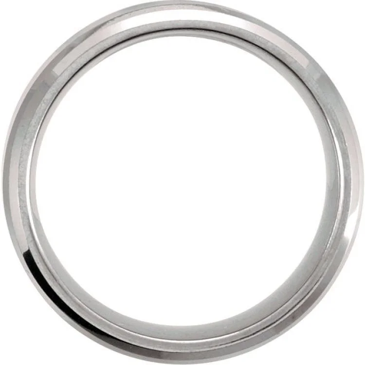 Tungsten 8 mm Beveled-Edge Band with Satin Center Size 11.5