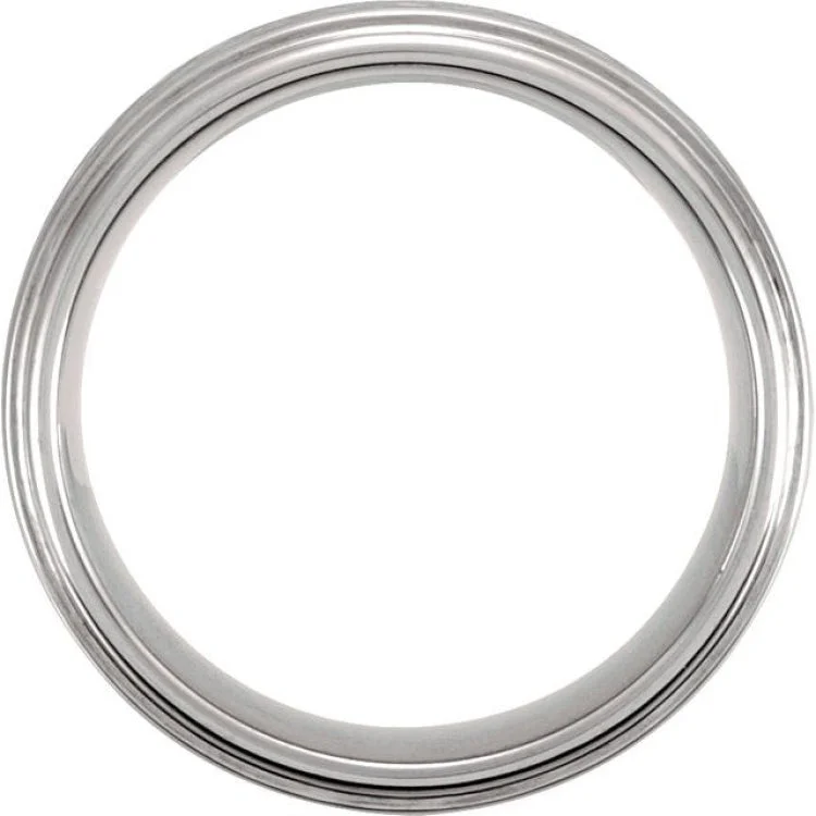 Tungsten 8 mm Ridged Band with Bark Finish Size 8