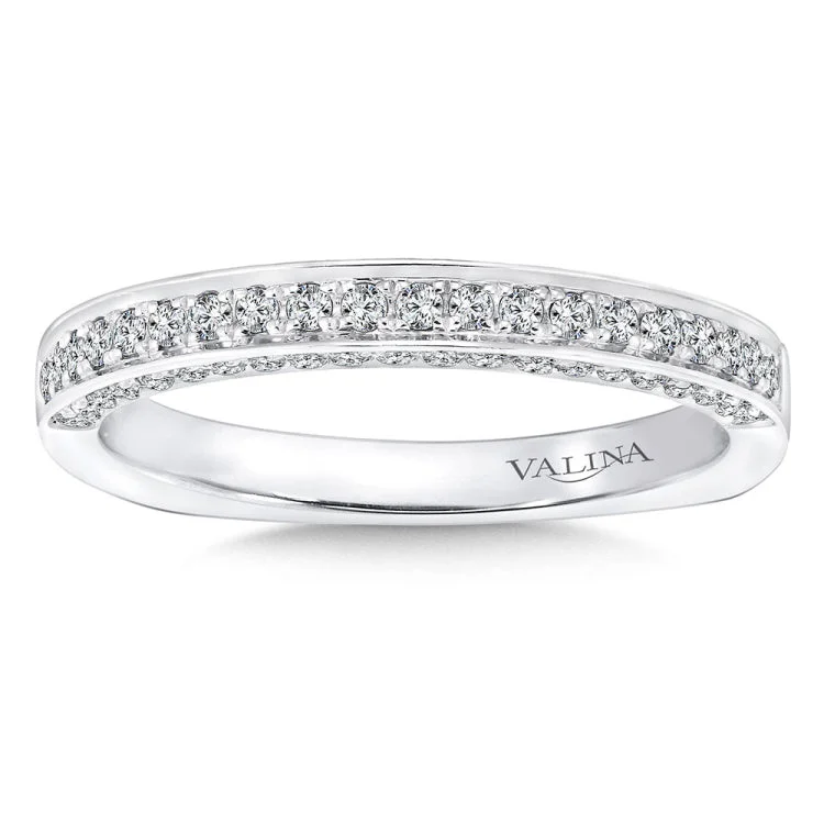 True fit matching diamond wedding band and a beautiful reminder of that special day for years to come.