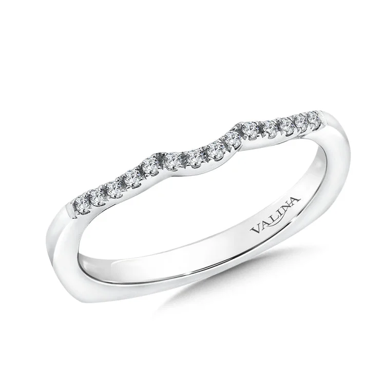 True fit matching diamond wedding band and a beautiful reminder of that special day for years to come.