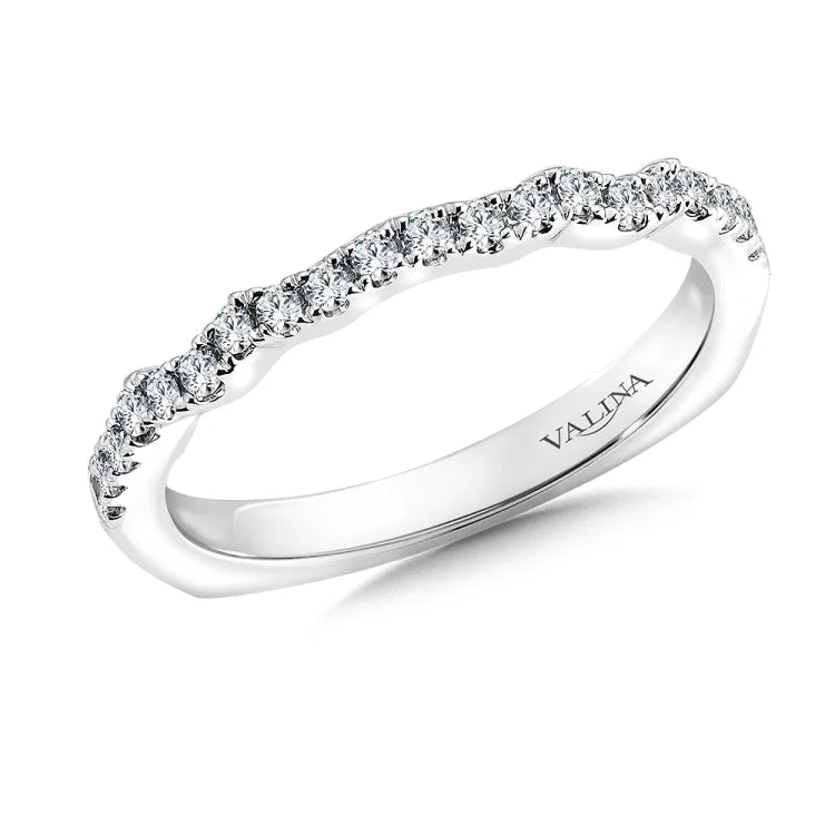 True fit matching diamond wedding band and a beautiful reminder of that special day for years to come.