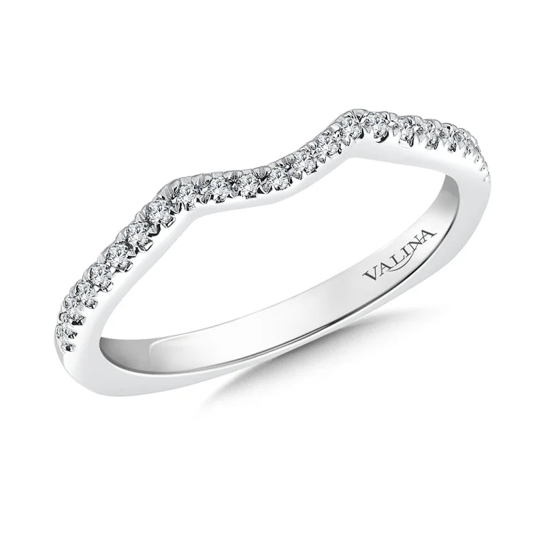 True fit matching diamond wedding band and a beautiful reminder of that special day for years to come.