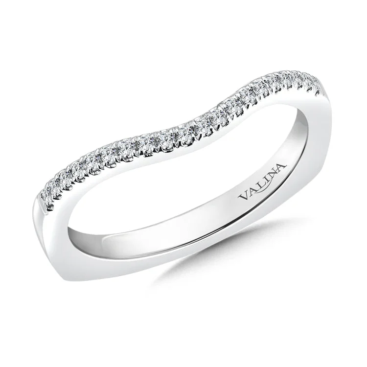 True fit matching diamond wedding band and a beautiful reminder of that special day for years to come.