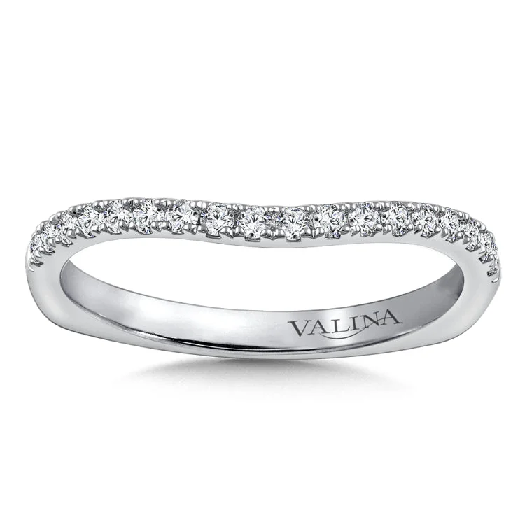 True fit matching diamond wedding band and a beautiful reminder of that special day for years to come.