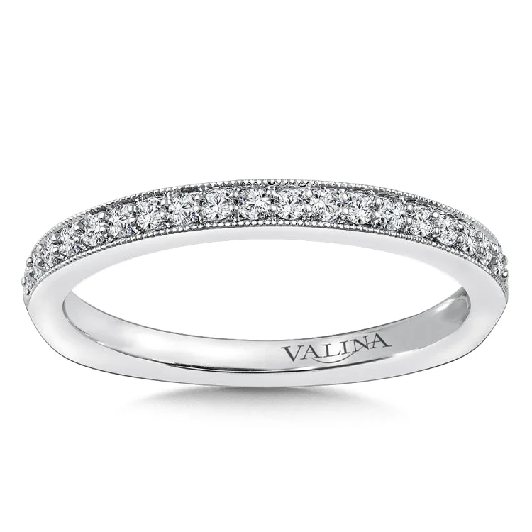 True fit matching diamond wedding band and a beautiful reminder of that special day for years to come.