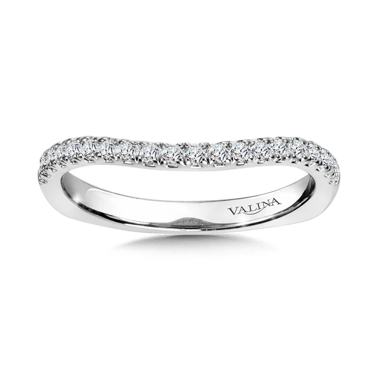 True fit matching diamond wedding band and a beautiful reminder of that special day for years to come.