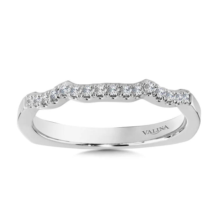 True fit matching diamond wedding band and a beautiful reminder of that special day for years to come.