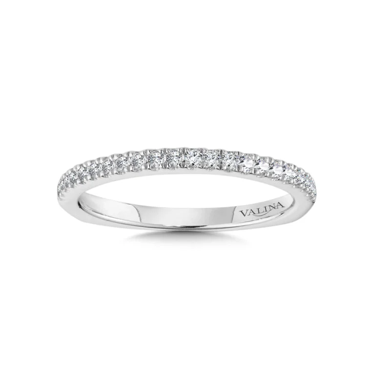 True fit matching diamond wedding band and a beautiful reminder of that special day for years to come.