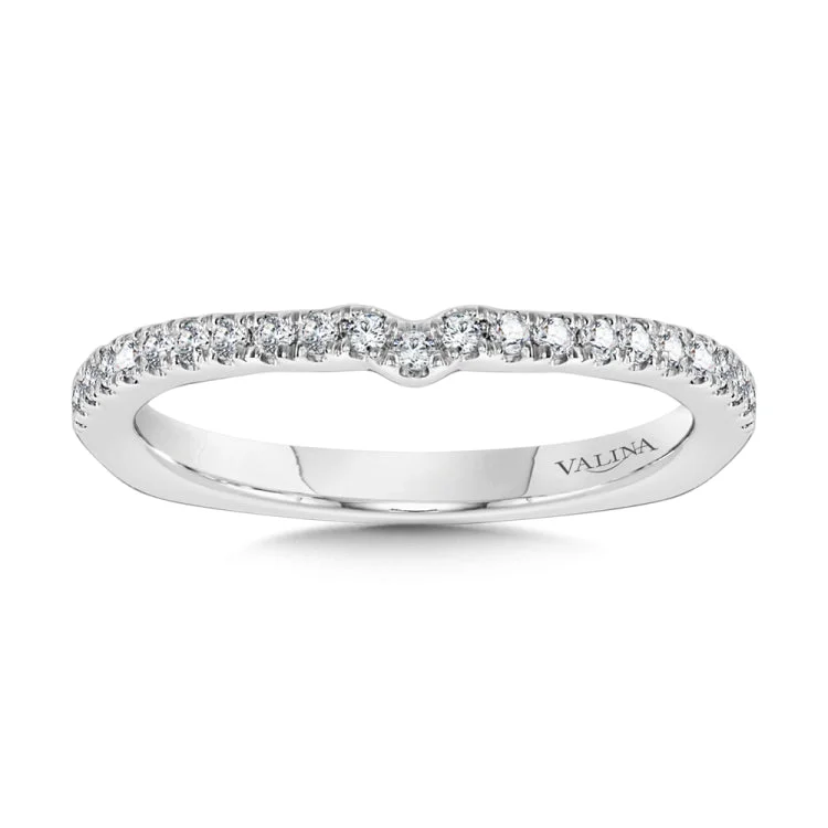 True fit matching diamond wedding band and a beautiful reminder of that special day for years to come.