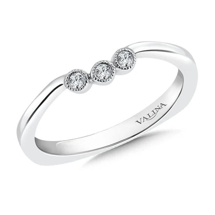 True fit matching diamond wedding band and a beautiful reminder of that special day for years to come.