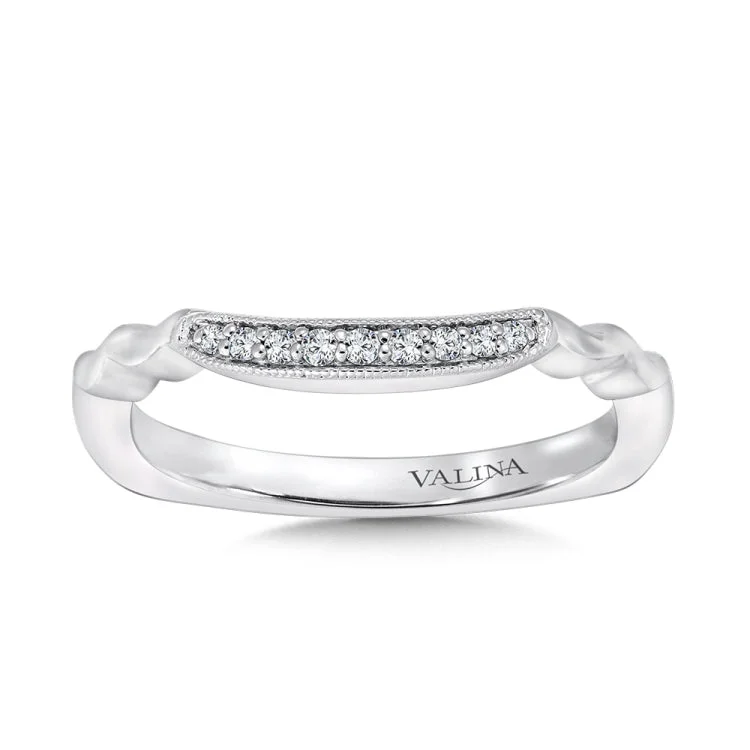 True fit matching diamond wedding band and a beautiful reminder of that special day for years to come.