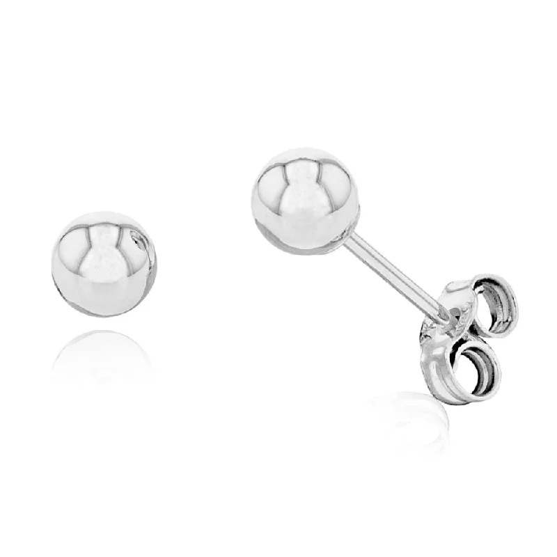 9ct White Gold 4mm Ball Studs