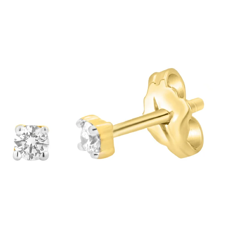 9ct Yellow Gold  0.05 Carat Diamond Stud Earrings