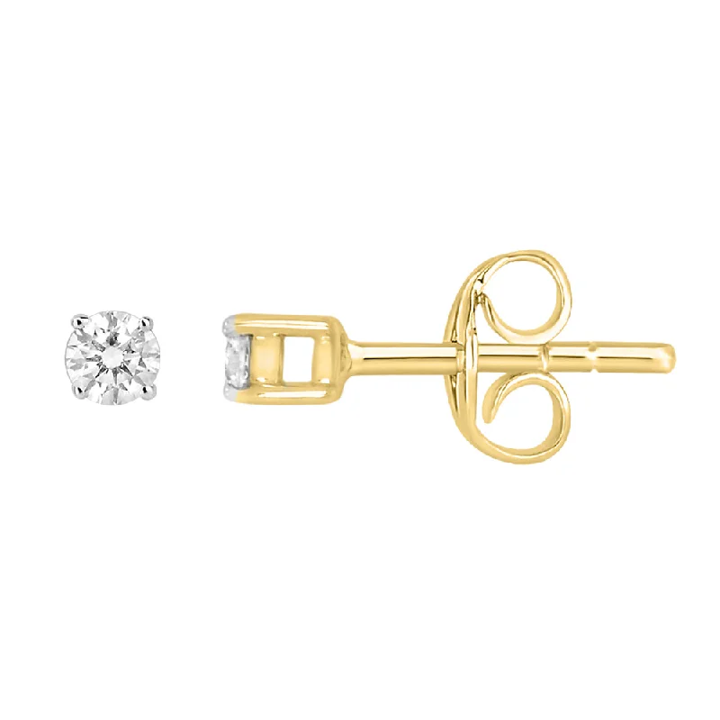 9ct Yellow Gold 1/10 Carat Diamond Stud Earrings