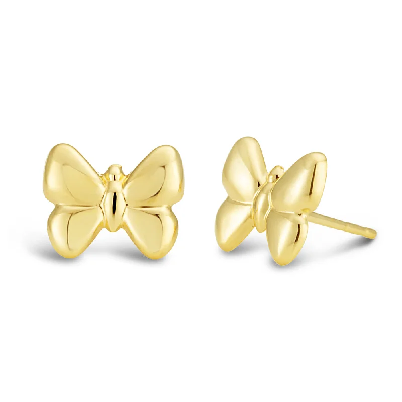 9ct Yellow Gold Butterfly Stud Earrings