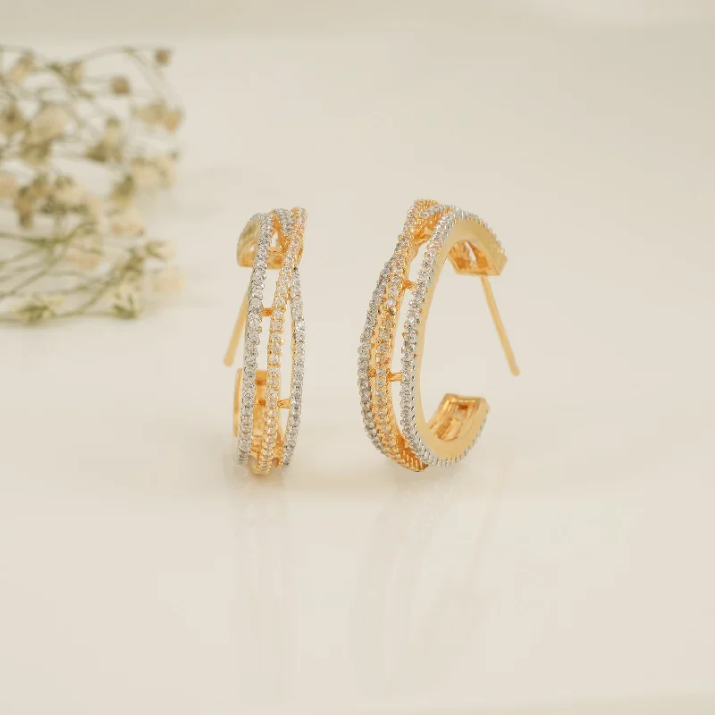 Cute round cz diamond hoop