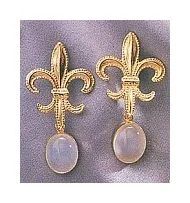 Fleur-De-Lys Moonstone Earrings