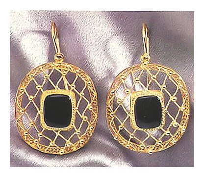 Heavenly Web Onyx Earrings