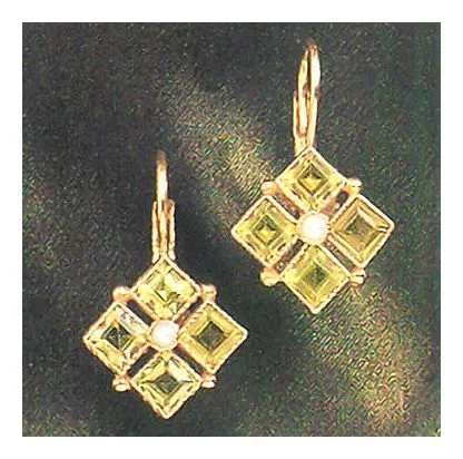 Isadora Peridot and Pearl Earrings