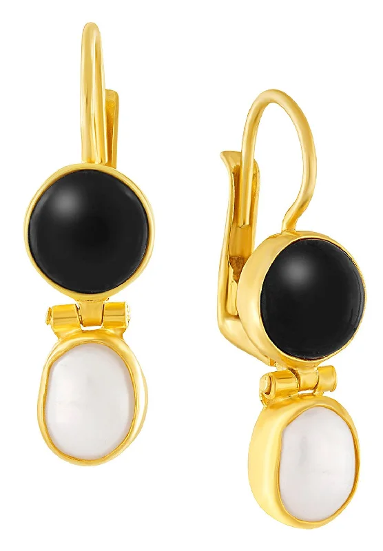 Lamermore Onyx and Pearl Earring