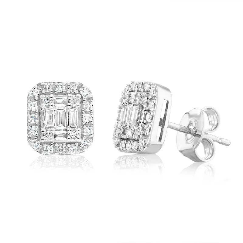 Luminesce Lab Grown 2/7 Carat Diamond Stud Earrings in 9ct White Gold