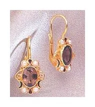 Natasha Smoky Topaz and Pearl Earrings