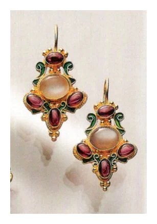 Palazzo Fascari Moonstone and Garnet Earrings