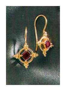 Ruby Star Earrings