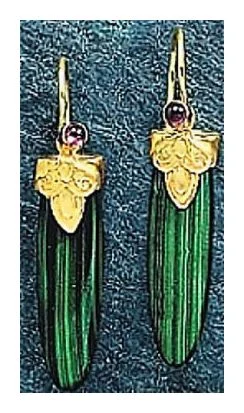 Sokoto Malachite Earrings-Screw Backs