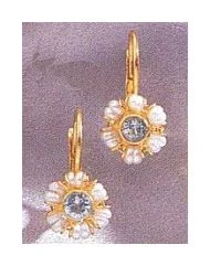 Sweet Adeline Blue Topaz and Pearl Earrings