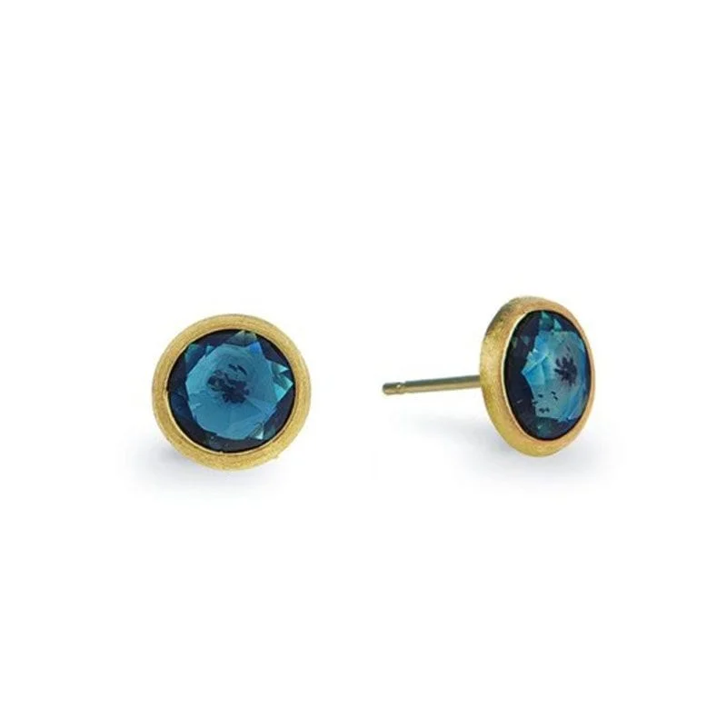 Marco Bicego Jaipur 18K Yellow Gold Blue Topaz Studs