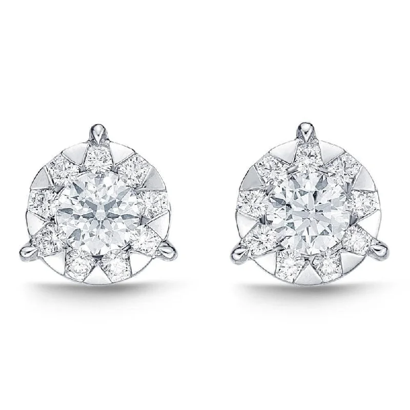 18K White Gold Diamond Bouquet Stud Earrings