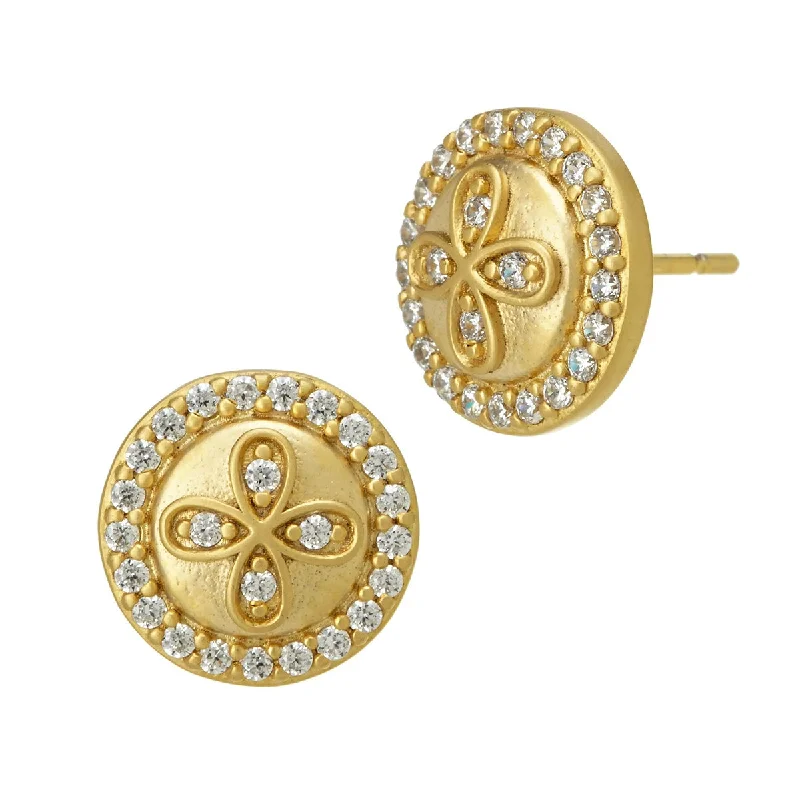 Freida Rothman Signature Clover Stud Earrings