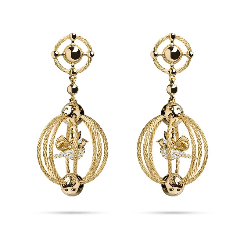 Paul Morelli Diamond Bird Cage Drop Earrings