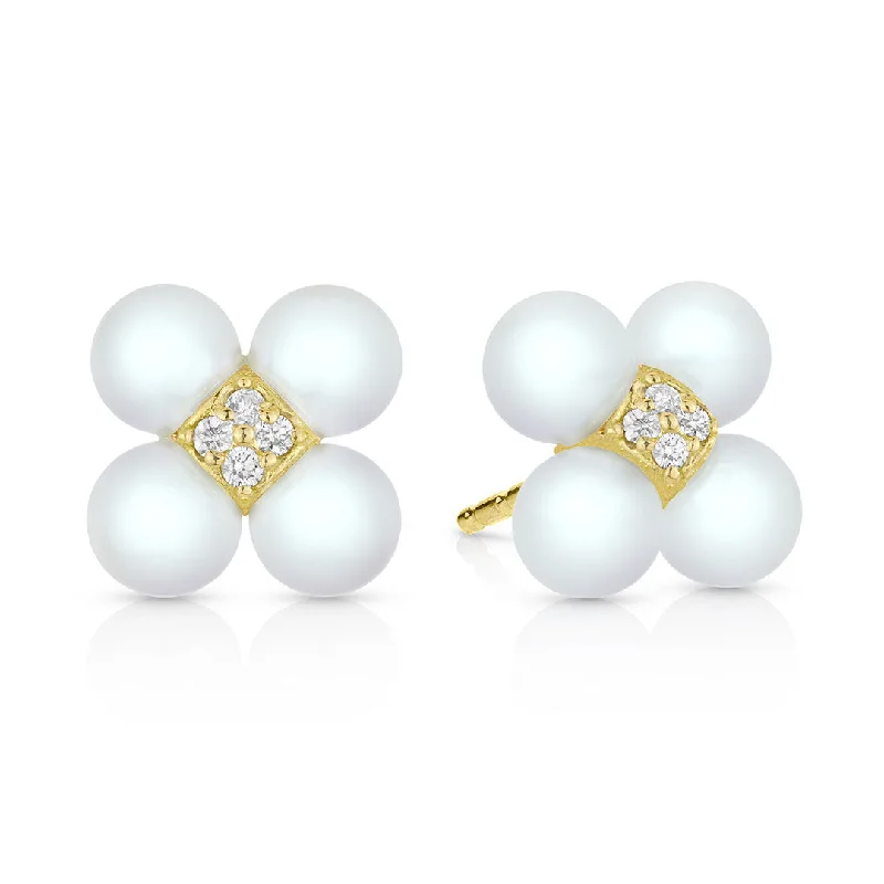 Paul Morelli Pearl & Diamond Sequence Stud Earrings