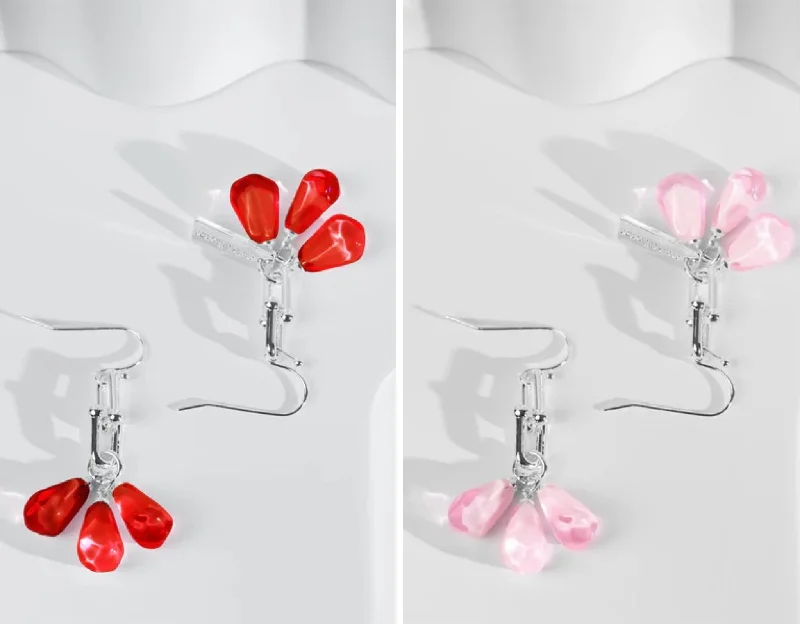 Pomegranate Seeds Earrings Silver