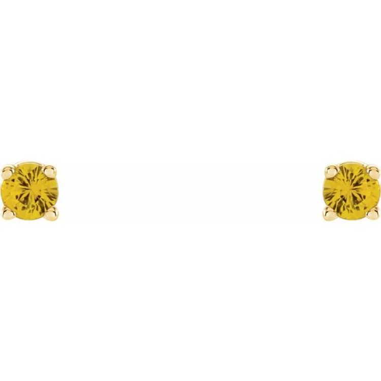 14K Yellow 2.5 mm Natural Yellow Sapphire Stud Earrings with Friction Post