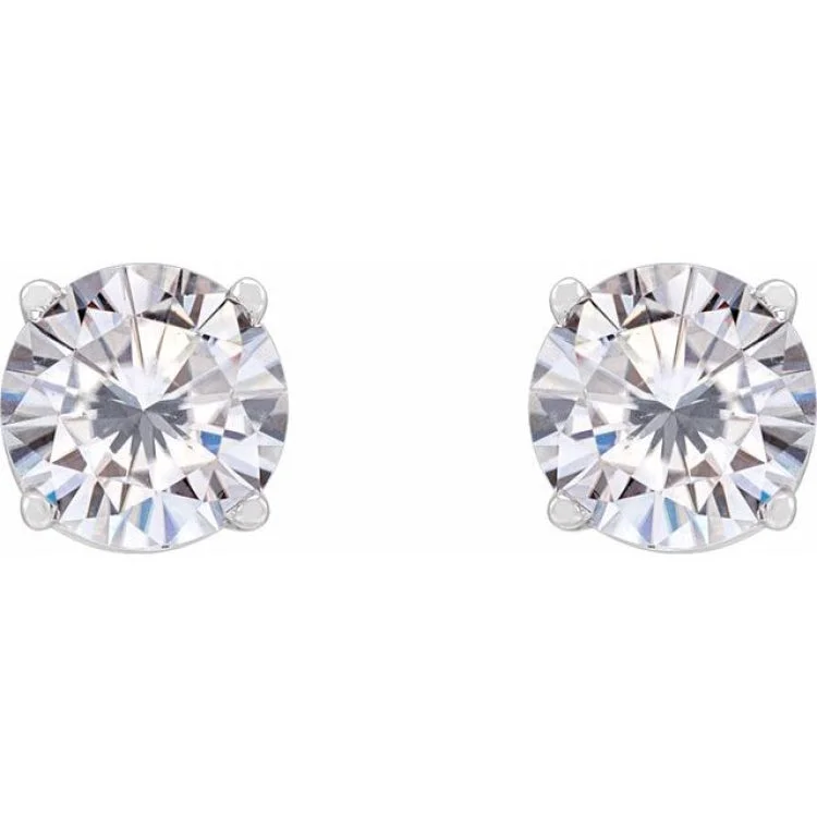 14K White 5.5 mm Stuller Lab-Grown Moissanite Stud Earrings with Friction Post