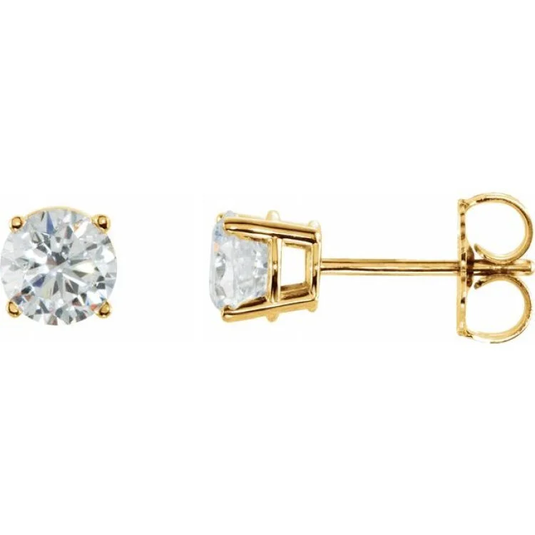 14K Yellow 6 mm Stuller Lab-Grown Moissanite Stud Earrings with Friction Post