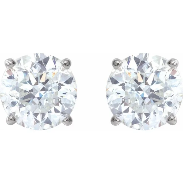 14K White 6 mm Stuller Lab-Grown Moissanite Stud Earrings with Friction Post