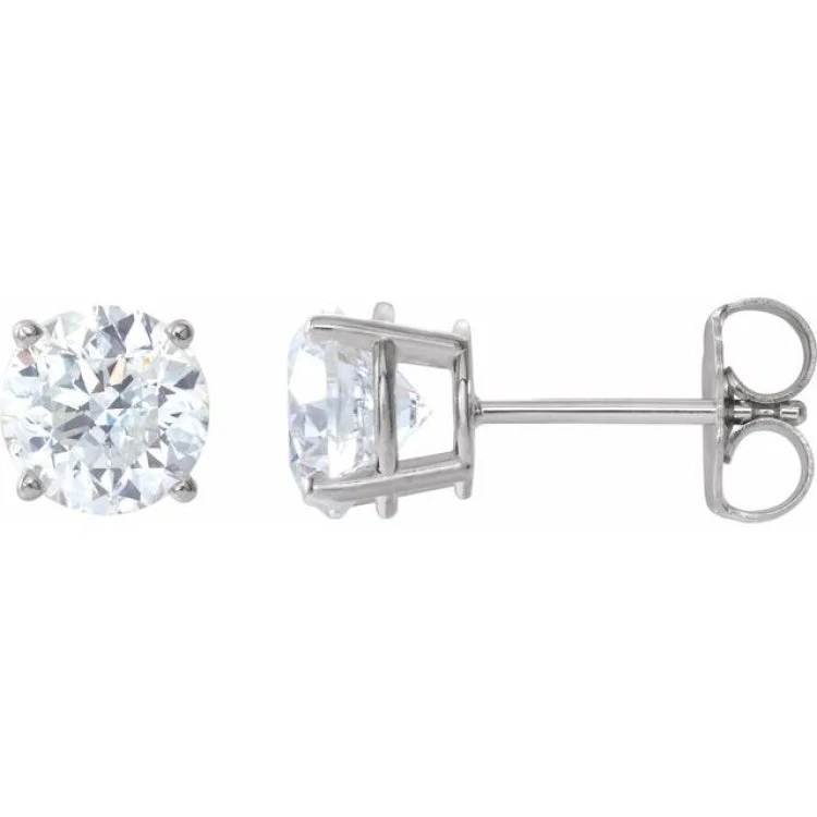 Platinum 6 mm Stuller Lab-Grown Moissanite Stud Earrings with Friction Post